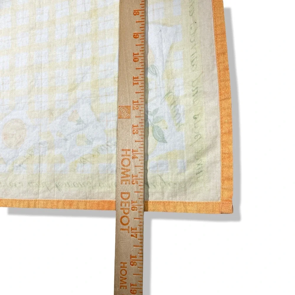 Lauren Ashley Kitchen Towels Set of 2‎ Yellow Gingham Fruit Print Cotton Napkins